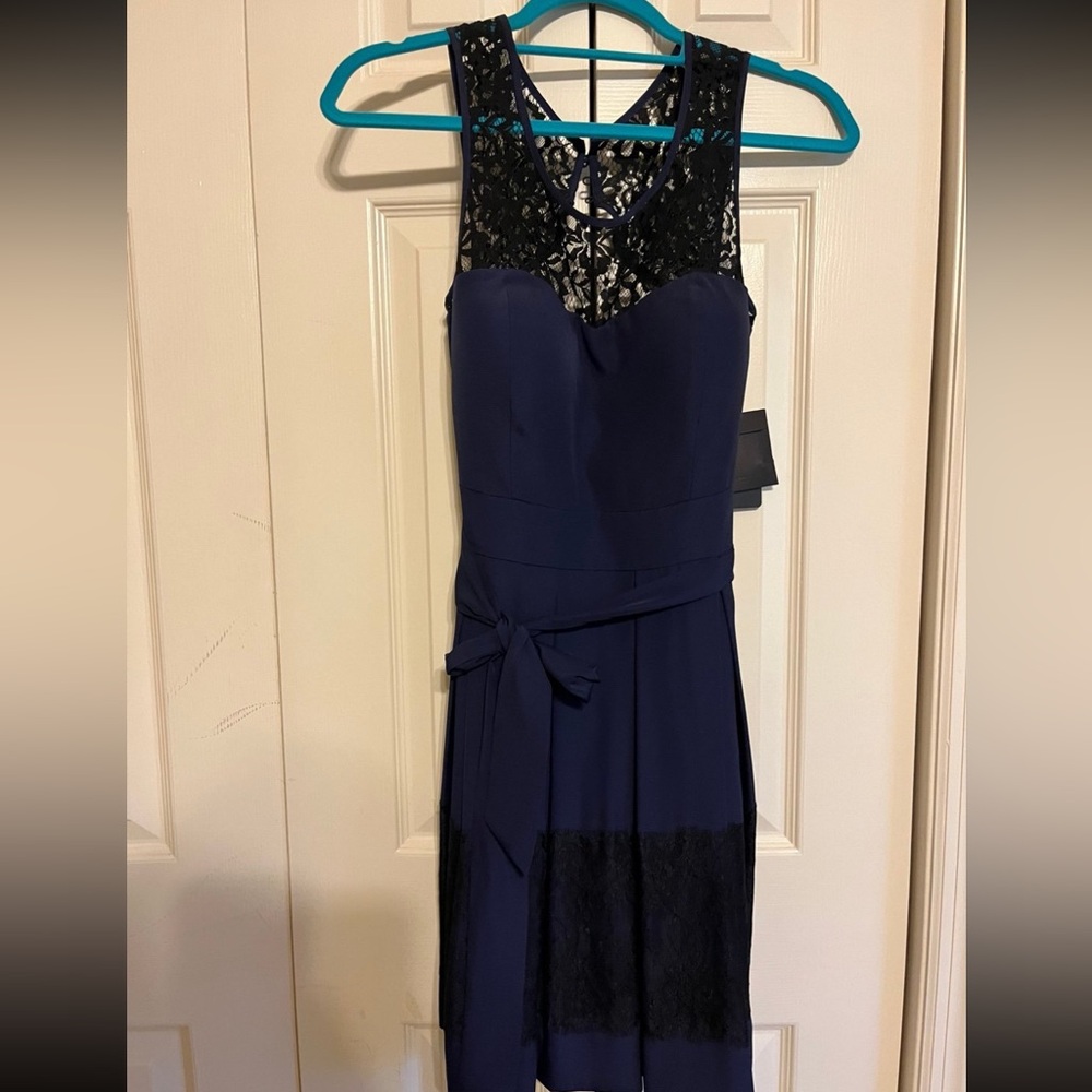 Women’s Guess Navy and Black Lace Dress - Size 6 - NWT